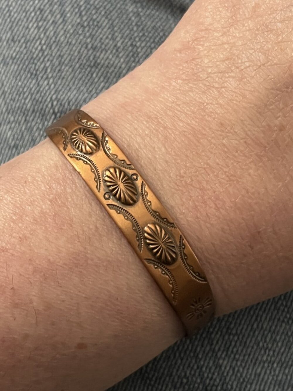 Vintage Bell Trading Post Solid Copper Cuff Bracelet Southwest